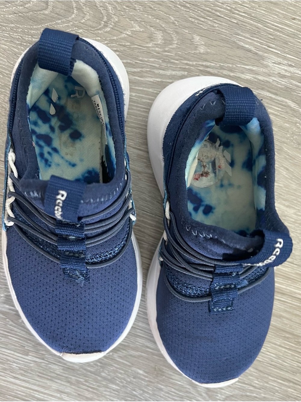 Reebok Toddler Navy and White Slip-On Athletic Sneakers - Picture 2 of 5